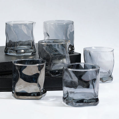 Black Twisted Fold Whiskey Glass